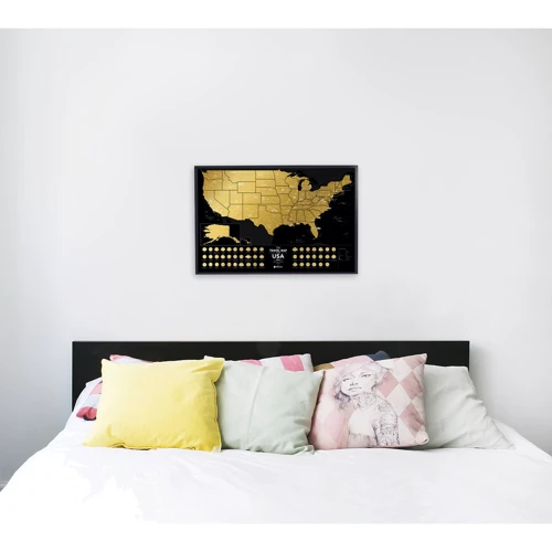 Скретч-карта США Travel Map USA Black (Eng): Вид Скретчинг