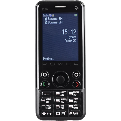 Мобильный телефон 2E E240 POWER Black (UA UCRF): Слот для карт памяти microSD 16 ГБ