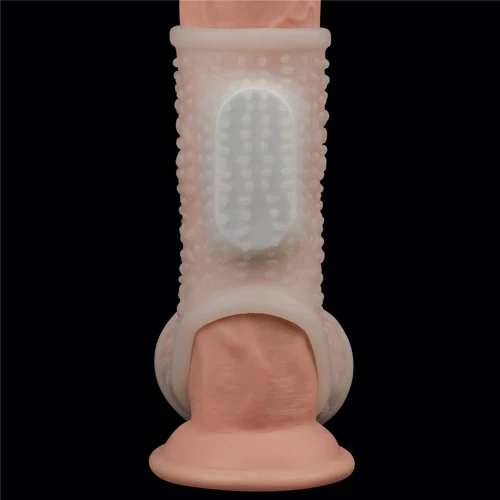 Насадка на пенис с вибрацией LoveToy Knights Ring Vibrating Drip With Scrotum Sleeve