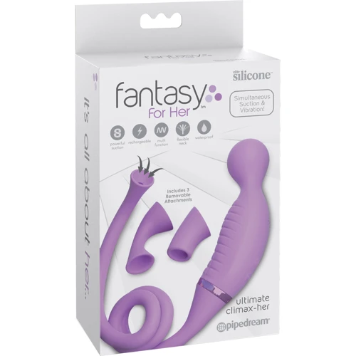 Вибратор с вакумной стимуляцией клитора Pipedream Ultimate Climax-Her , 12,5х3,5 см