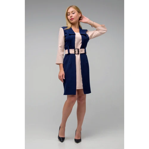 Сукня FLFashion Вега СПВ2573 48 синє ділове до середини стегна: Вид Ділові, офісні сукні
