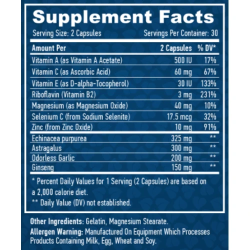 Haya Labs Immunity Formula 60 caps / 30 servings: Форма випуску Капсулы