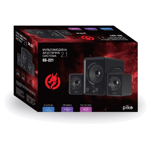 Акустична система Piko GS-221 Black: Вихідна потужність колонок 6 Вт