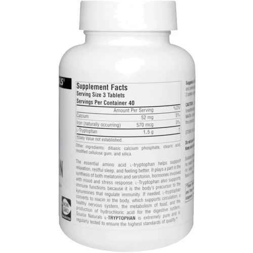 Source Naturals L-Tryptophan 500 mg 30 tabs L-Триптофан: Тип Триптофан