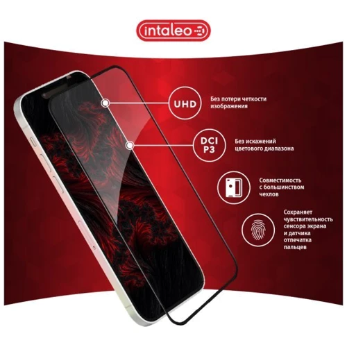 Защитное стекло для iPhone Intaleo Tempered Glass Full Glue ESD Black for iPhone 14 / 13 / 13 Pro: Цвет черный