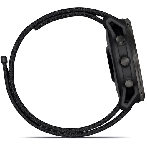 Смарт-часы Garmin Enduro 3 Carbon Gray DLC Titanium with Black UltraFit Nylon Strap (010-02751-01): Особенности Солнечная батарея, Фонарик, Бесконтактная оплата, Влагозащищенные, Барометр, Компас, Большой экран, Термометр