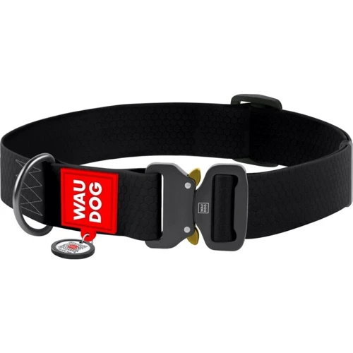 Нашийник для собак WAUDOG Waterproof c QR-паспортом металева пряжка-фастекс 40 ммx43-70 см чорний (28011)
