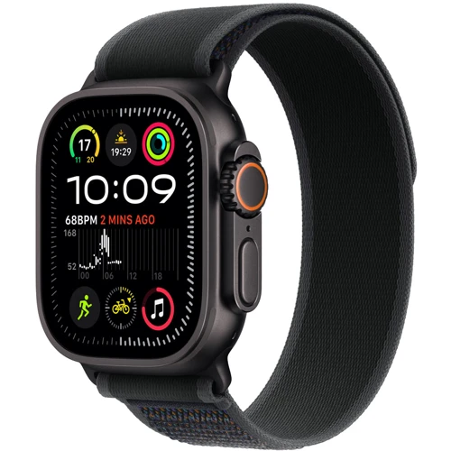 Apple Watch Ultra 2 2024 GPS + Cellular 49mm Black Titanium Case with Black Trail Loop - M/L (MX4V3UL/A)