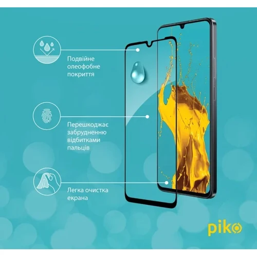 Piko Tempered Glass Full Glue Black for Realme Note 60X: Цвет черный