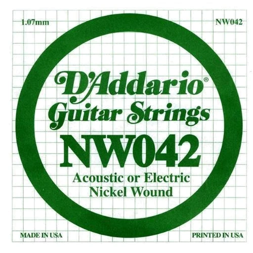 Струна для гітар Струна D`ADDARIO NW042 XL Nickel Wound 042: Тип Струна