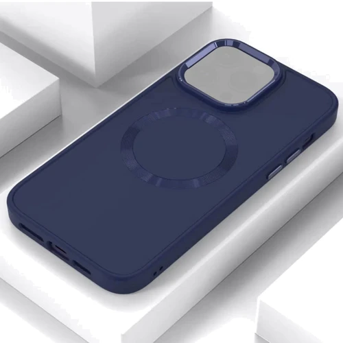 Чехол для iPhone TPU Case Bonbon Metal Style with MagSafe Cosmos Blue for iPhone 15 Pro Max: Цвет синий