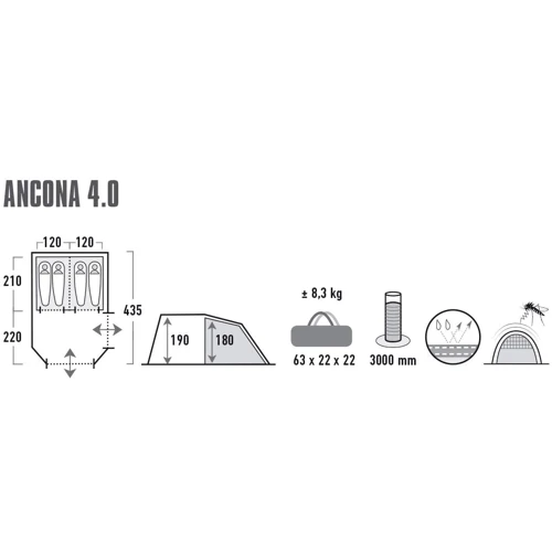 Палатка High Peak Ancona 4.0 Nimbus Grey