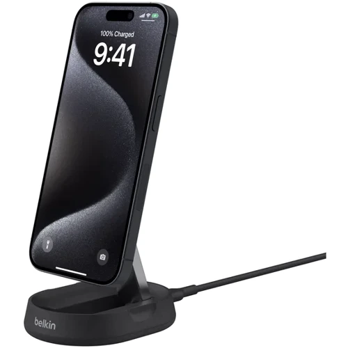 Зарядное устройство Belkin Wireless Charger Magnetic Stand Qi2 15W Black (WIA008BTBK) for iPhone 16 I 15 I 14 I 13 I 12 series: Особенности MagSafe