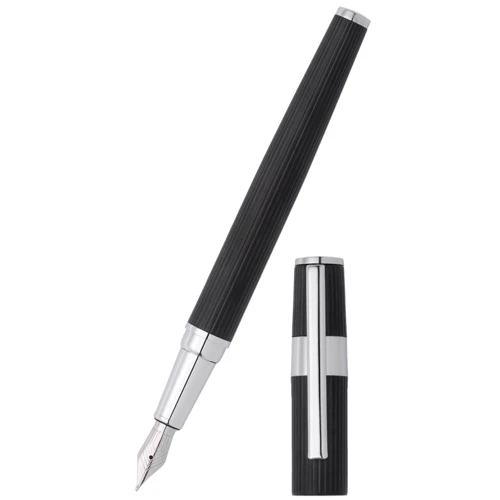 Перьевая ручка Hugo Boss Gear Pinstripe Black/Chrome (HSV2852A)