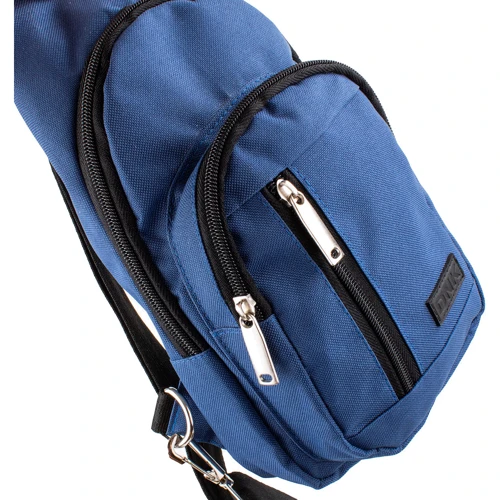 Мужская сумка-слинг DNK Leather синяя (DNK-JOKER-4-BAG-2): Фактура Тканая, Матовая