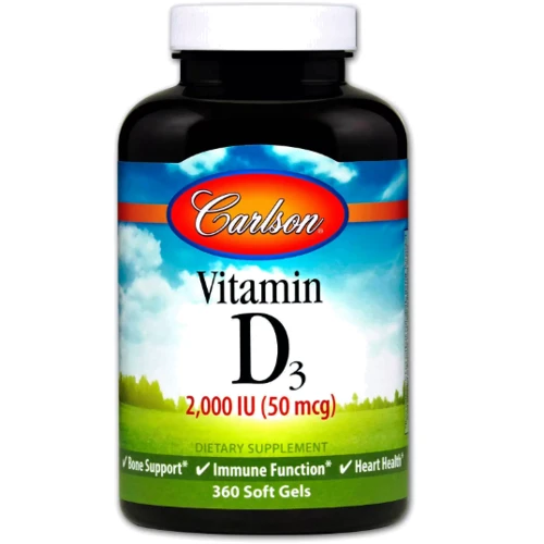 Carlson Labs Vitamin D3 2000 IU Витамин Д3 360 мягких капсул