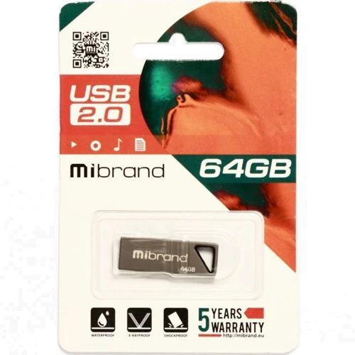 USB-флешка Mibrand 64GB Stingray Grey USB 2.0 (MI2.0/ST64U5G): Стандарт USB USB 2.0