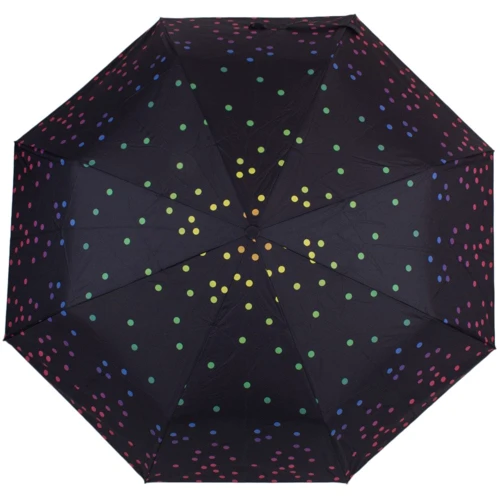 Парасолька жіночий напівавтомат Happy Rain чорний (U42278-3)
