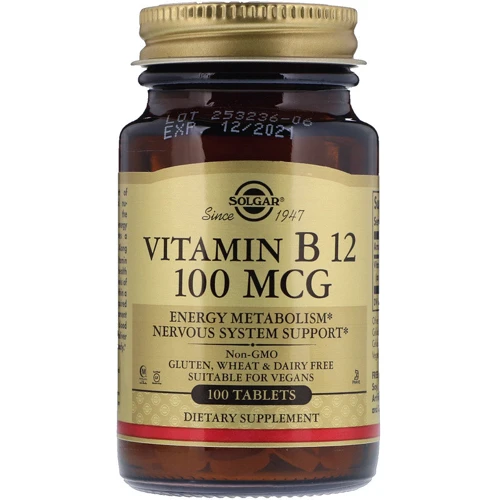 Solgar Vitamin B12 Солгар Витамин В12 100 мкг, 100 таблеток