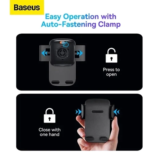 Держатель Baseus Car Holder Easy Control Clamp Pro Black (SUYK020014) фото 5