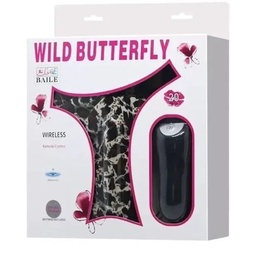 Вибростимулятор клитора с пультом д/у и стрингами Wild Butterfly, BW-012009