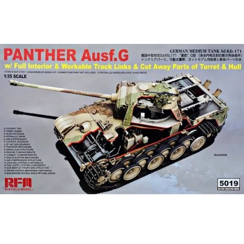 Модель Rye Field Model Немецкий средний танк Panther Ausf.G с полным интерьером (RFM-RM5019)