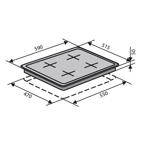 Варочная поверхность газовая Ventolux HSF640-T3G CEST (BK): Количество конфорок 4