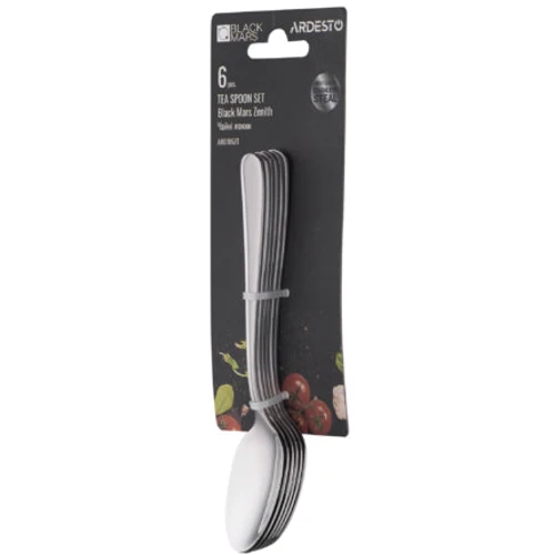 Набір чайних ложок Ardesto Black Mars Zenith 6 предметів (AR0706ZT)