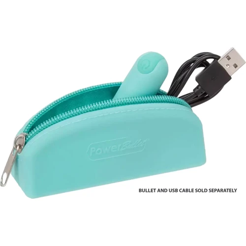 Кейс для хранения секс-игрушек PowerBullet Silicone Zippered Bag Teal