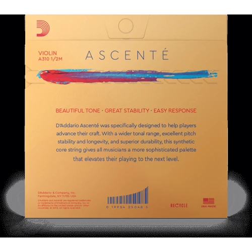 Струны D'addario Ascenté Violin String Set 1/2 Scale Medium Tension: Жесткость Средней жесткости