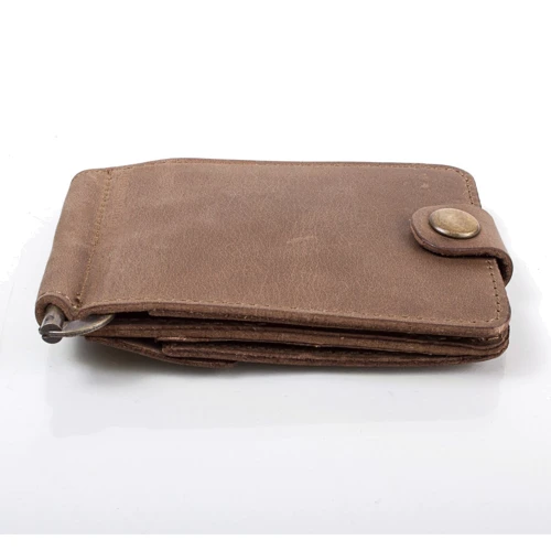 Мужской зажим для денег DNK Leather коричневый (DNK-Clamp-trifle-Hcol-G): Формат кошелька Вертикальный