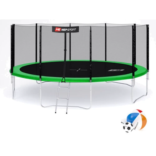 Батут Hop-Sport 16ft green зелений із зовнішньою мережею 488 см