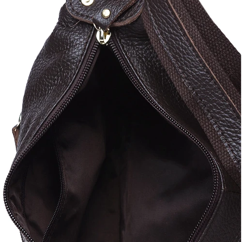 Женская сумка через плечо Borsa Leather темно-коричневая (1t300-brown): Тип ручки Плечевой ремень, Без ручки
