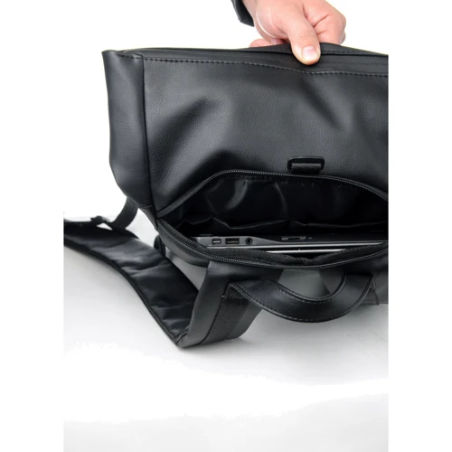 Жіночий рюкзак Sambag RollTop X чорно-сріблястий (24320635): Фактура Матовая, Гладкая