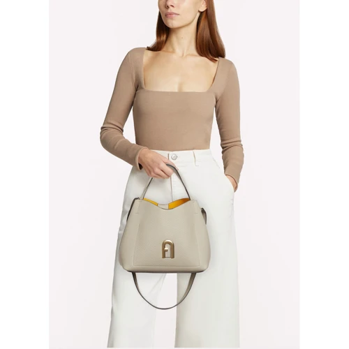 Женская сумка хобо Furla Primula S Hobo светло-серая (WB00507BX0041M7Y00): Тип ручки Со съемным ремнем, С двумя ручками, Плечевой ремень, Короткая ручка