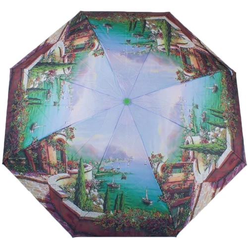 Парасолька жіночий механічний Magic Rain зелений (ZMR51224-4)