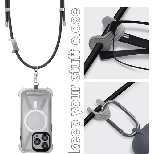 Ремешок для смартфона ArmorStandart Silicone Rope Titanium Black with Grey holder (ARM76273) фото 4