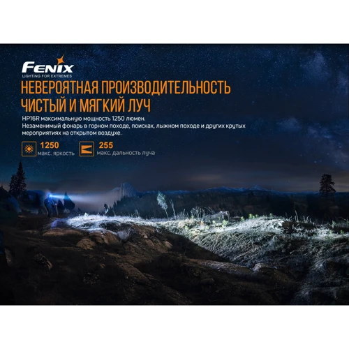 Фонарь туристический Fenix HP16R: Вес, г 216