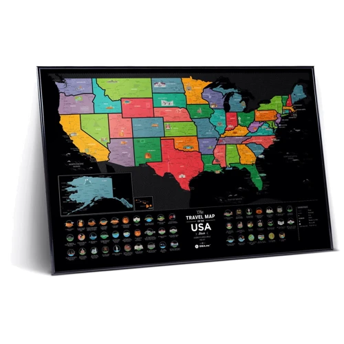 Скретч-карта США Travel Map USA Black (Eng) фото 8