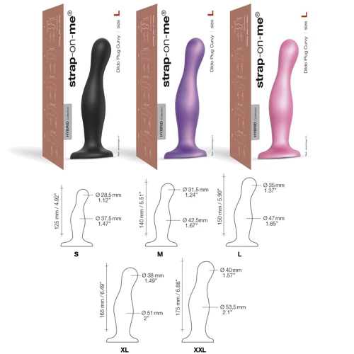 Фаллоимитатор Strap-On-Me Dildo Plug Curvy M Rose Dragee Metallic