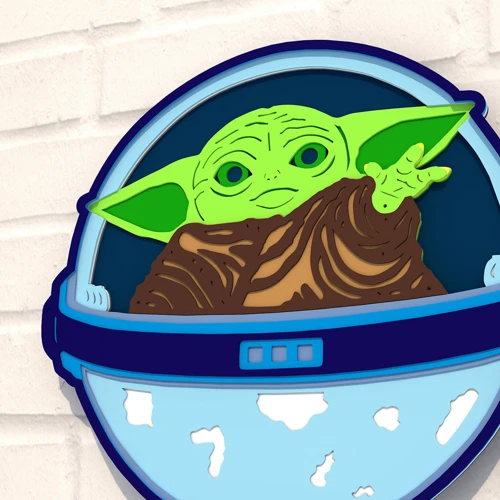 Дерев'яна картина-розмальовка Wortex Woods Бейбі Йода 30х27 (3DP40006)