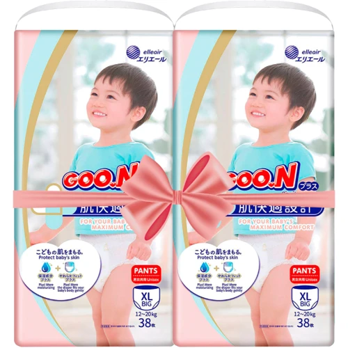Трусики-подгузники Goo.N Plus для детей 12-20 кг размер 5(XL) унисекс 76 шт. (21000633-2)