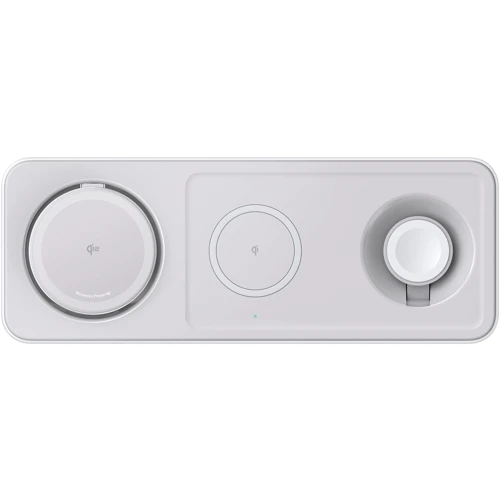 Зарядное устройство ANKER Wireless Charger MagSafe 3in1 Pad 15W with USB-C Cable White (B25M1321) for iPhone 16 I 15 I 14 I 13 I 12 series, Apple Watch and Apple AirPods: Тип беспроводное