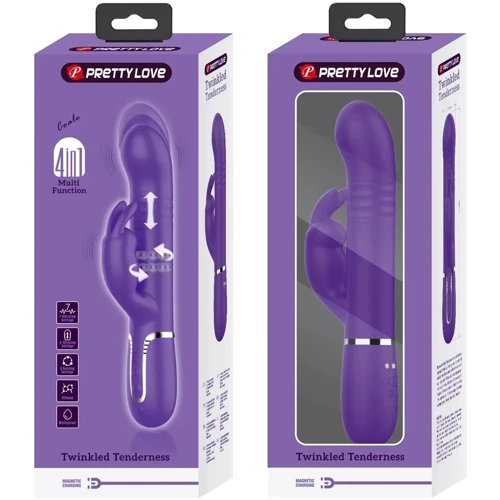 Вибратор с ротацией и толчками LYBAILE Pretty Love Coale Dark Purple (BW-500013-2)