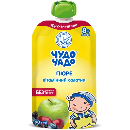 Пюре Чудо-Чадо витаминный салатик без сахара 180 г (4820016254596)