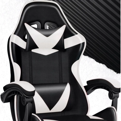 Кресло геймерское PLAYER с подставкой для ног White/Black (100009) фото 5