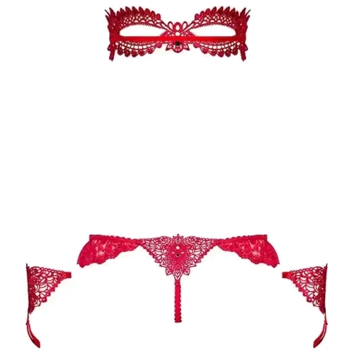Комплект Obsessive - Hetea, Маска, трусики, перчатки, S/M