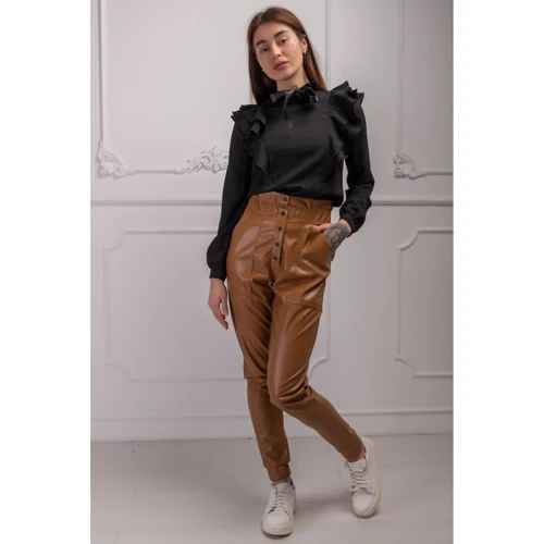 Брюки FLFashion Эдит ЦБЭ 3401 46 коричневые: Сезон Демисезон