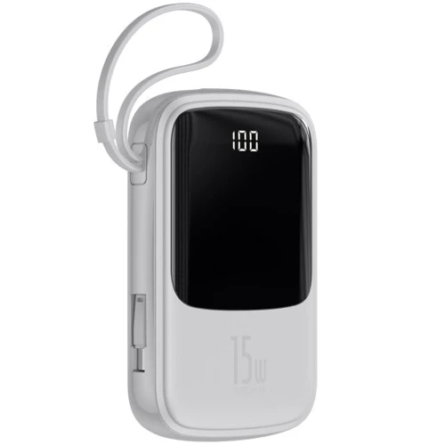 Внешний аккумулятор Baseus Power Bank 10000mAh with USB-C Cable Q Pow Display 15W White (PPQD-A02): Количество USB 3