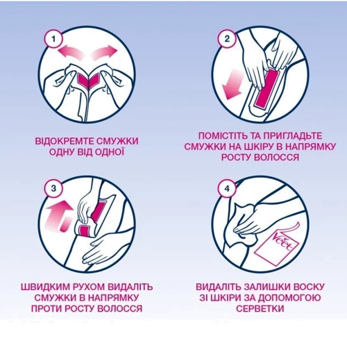 Veet Easy-Gelwax Восковые полоски для чувствительной кожи 12 шт. фото 4